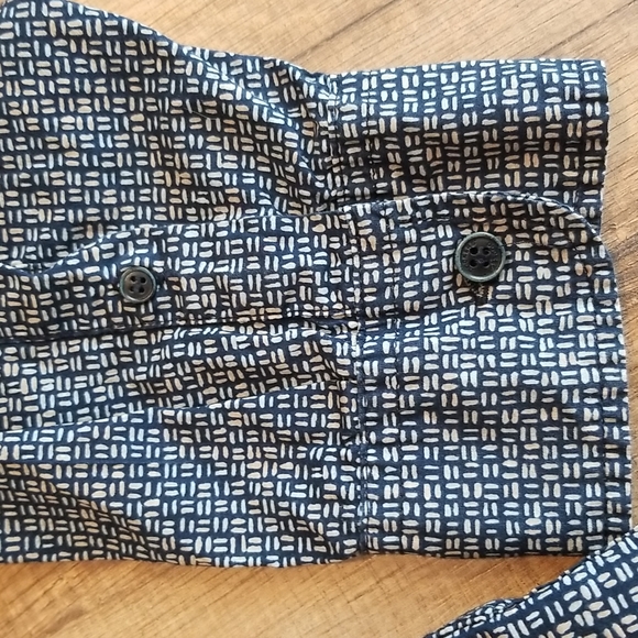 DOCKERS Blue & Beige Long Sleeve Casual Button-up Shirt XL Slim Fit - Picture 7 of 13